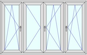 FINESTRA 4 ANTE (F1DK+F2DK+F1DK)